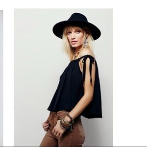 Free People off the shoulder tank in black